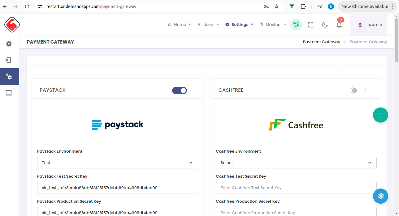Payment Settings